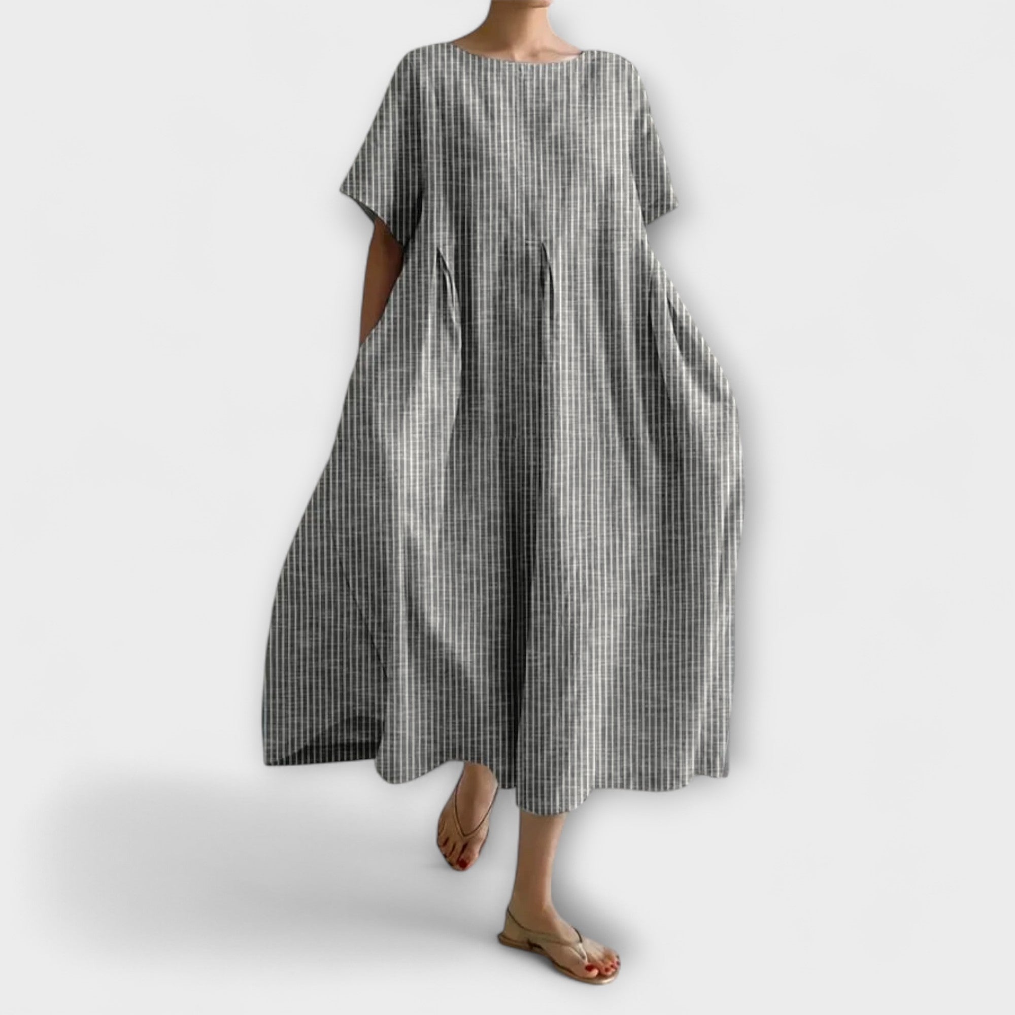 Vestido Catalina – Corte fluido con estampado clásico