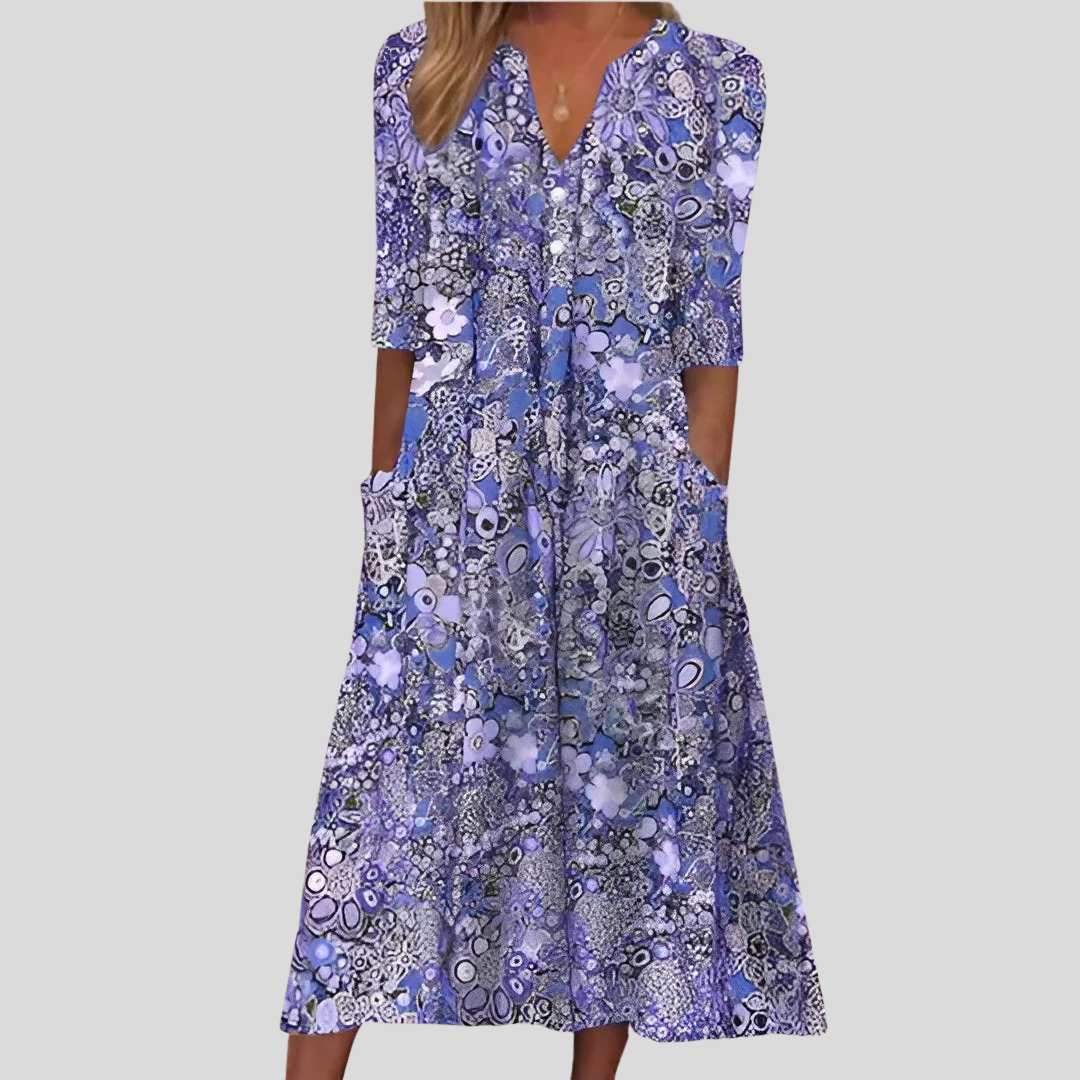 Andrea | Elegante Vestido Midi Floral