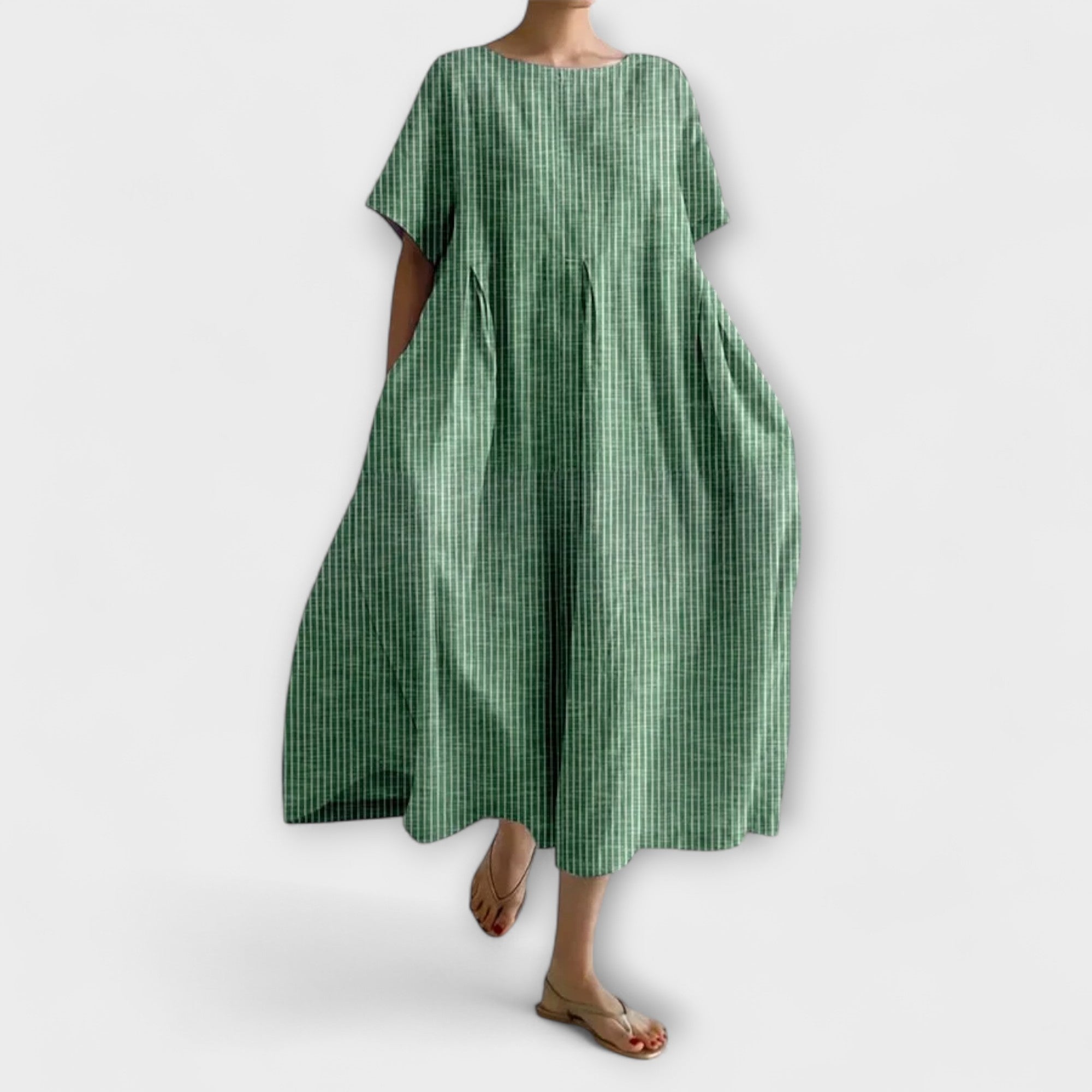Vestido Catalina – Corte fluido con estampado clásico