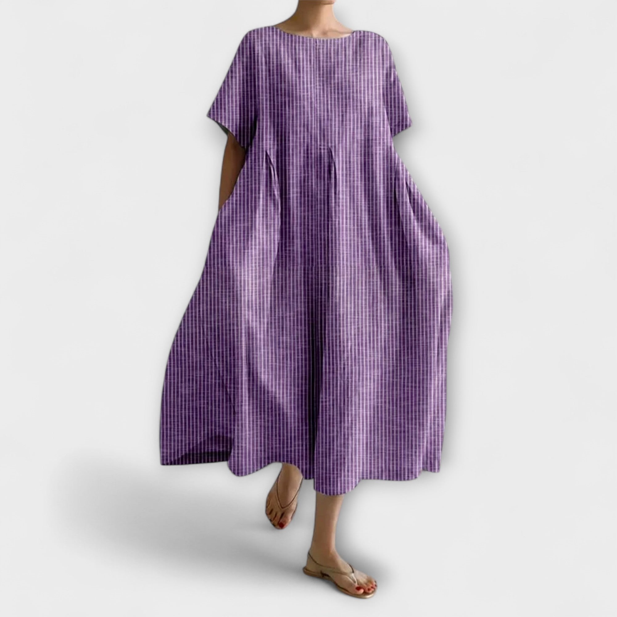 Vestido Catalina – Corte fluido con estampado clásico