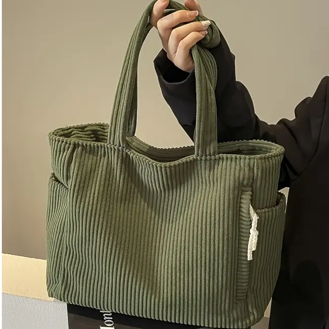Tilda - Bolso de mano de canalé con detalle de cordón