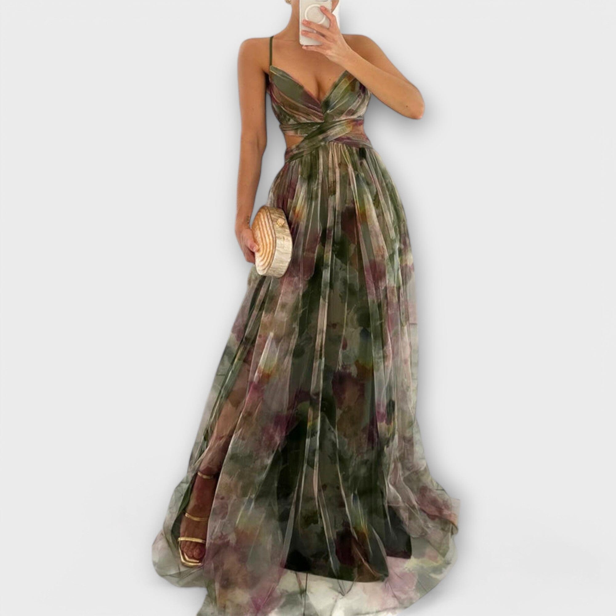Annai – Vestido largo de malla: elegante y que realza la figura