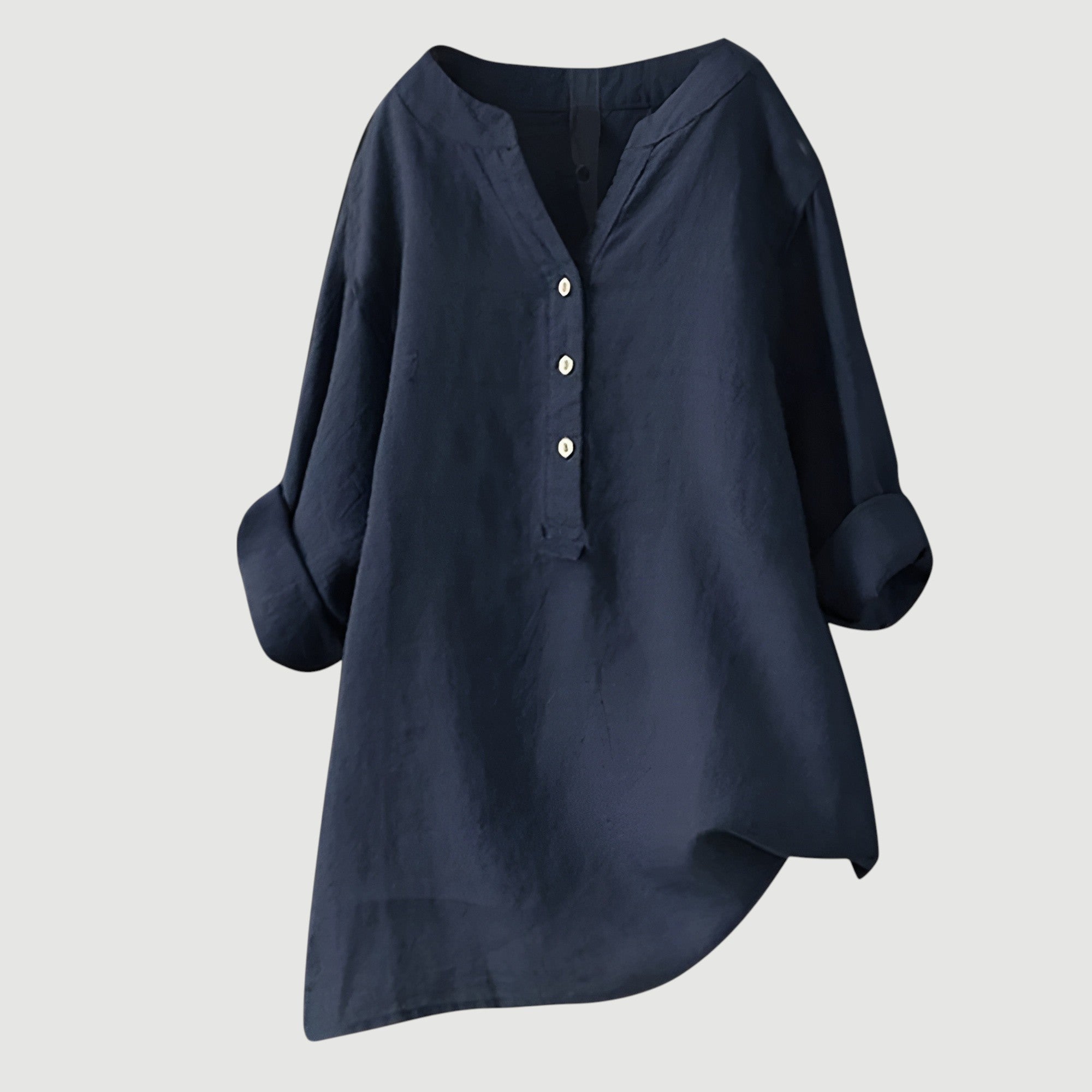 Freja - Camisa de lino vaporosa y cómoda con botones