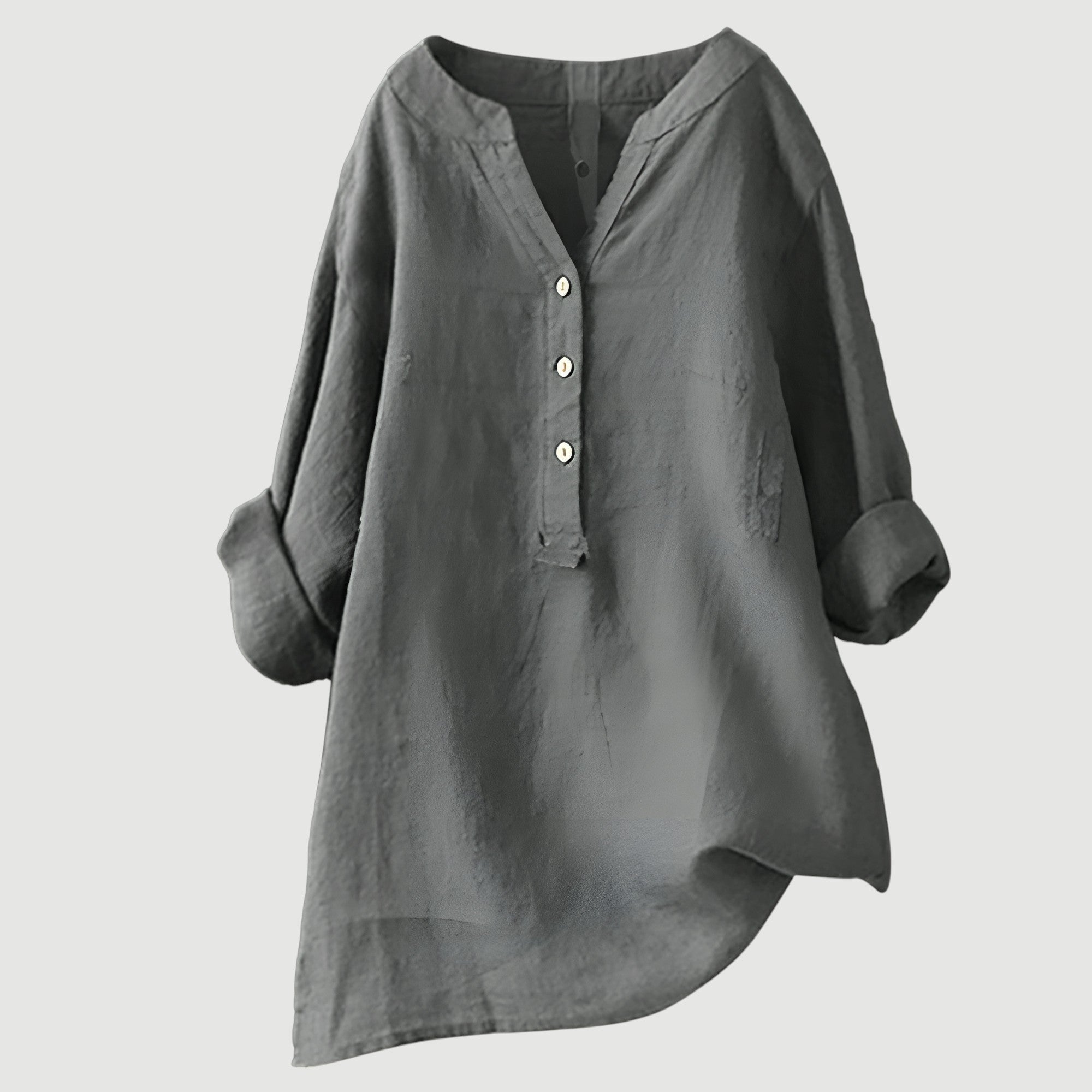 Freja - Camisa de lino vaporosa y cómoda con botones