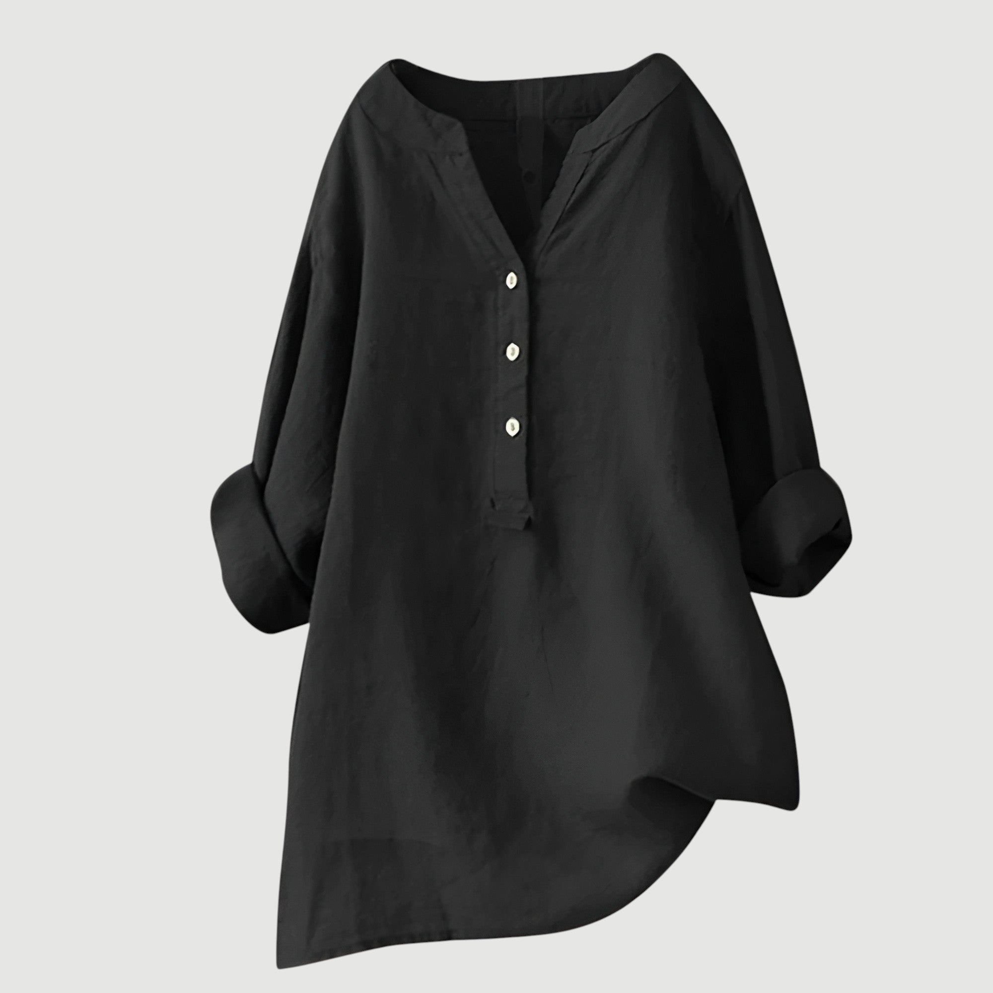 Freja - Camisa de lino vaporosa y cómoda con botones