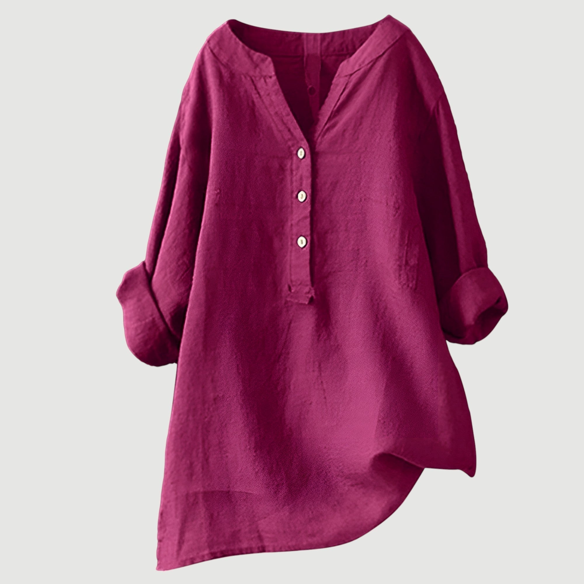Freja - Camisa de lino vaporosa y cómoda con botones