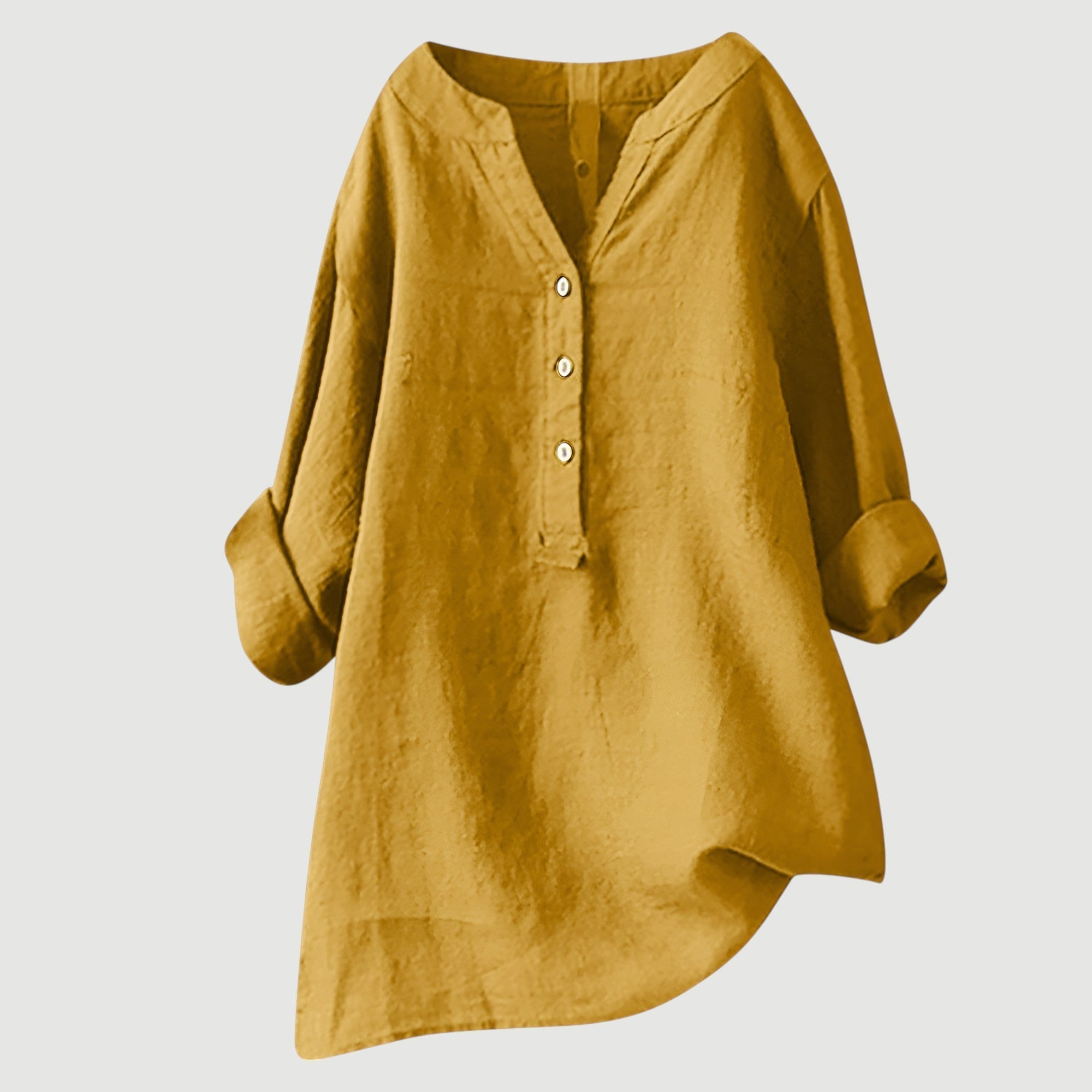 Freja - Camisa de lino vaporosa y cómoda con botones